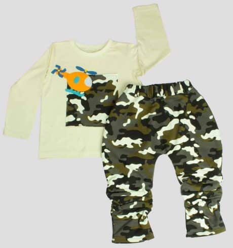 Military print pant with patch tee-RKFCW23