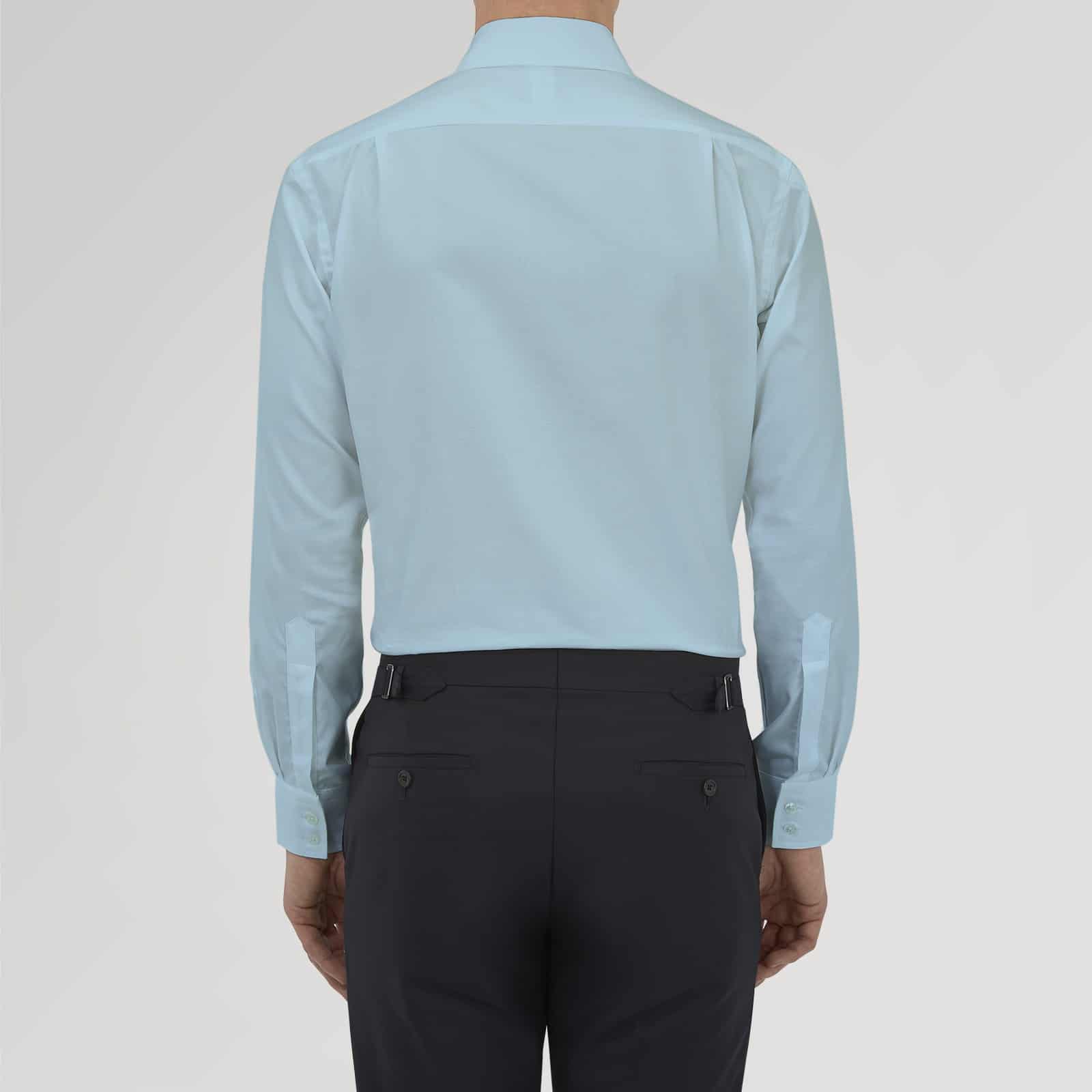 Men Blue Cotton Poly Solid Formal Shirt-RRBMS019