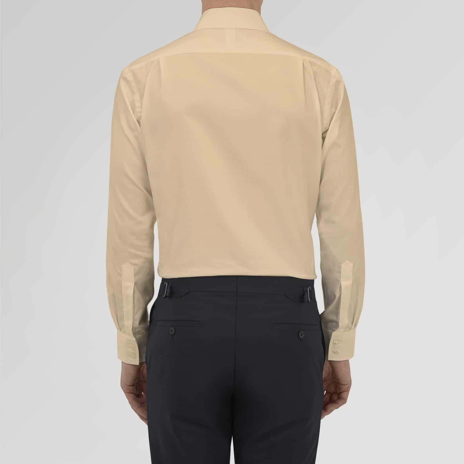 Men Dark Beige Cotton Poly Formal Shirt-RRBMS013
