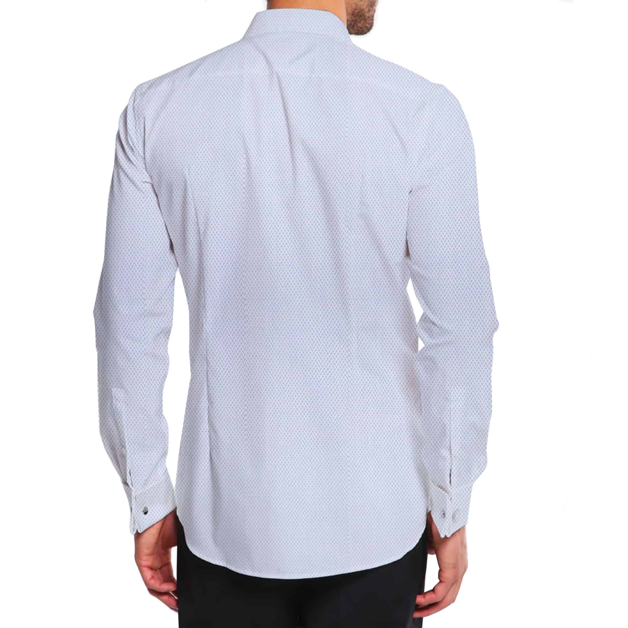 Men Easy Care White Printed Cotton Poly Formal Shirt-RRBMS016