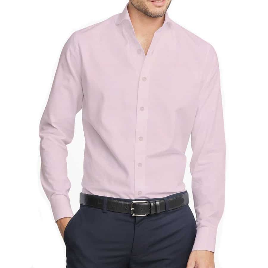 Men Pink Cotton Poly Formal Shirt-RRBMS012