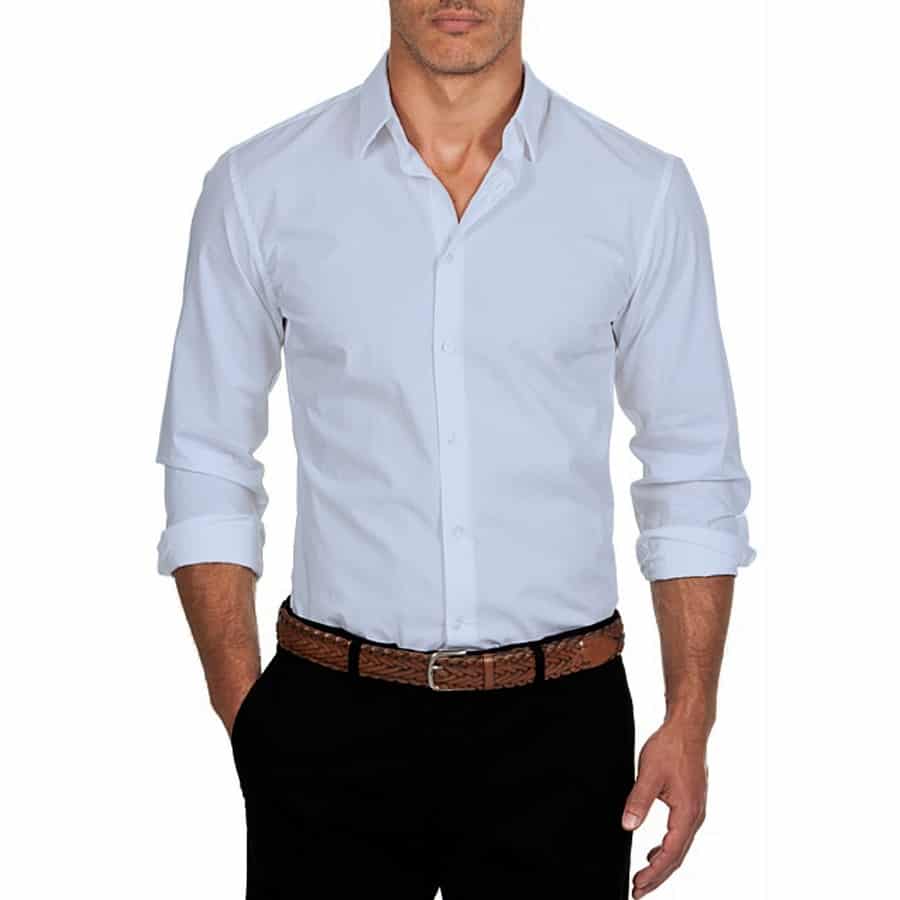 Men White Formal Shirt-RRBMS011