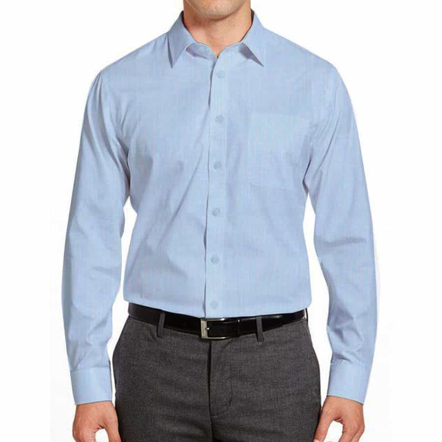Men Light Blue Cotton Poly Formal Shirt-RRBMS010