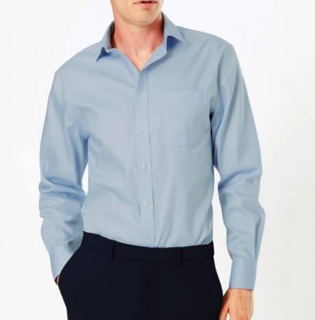 Men Grayish Blue Cotton Poly Formal Shirt-RRBMS009