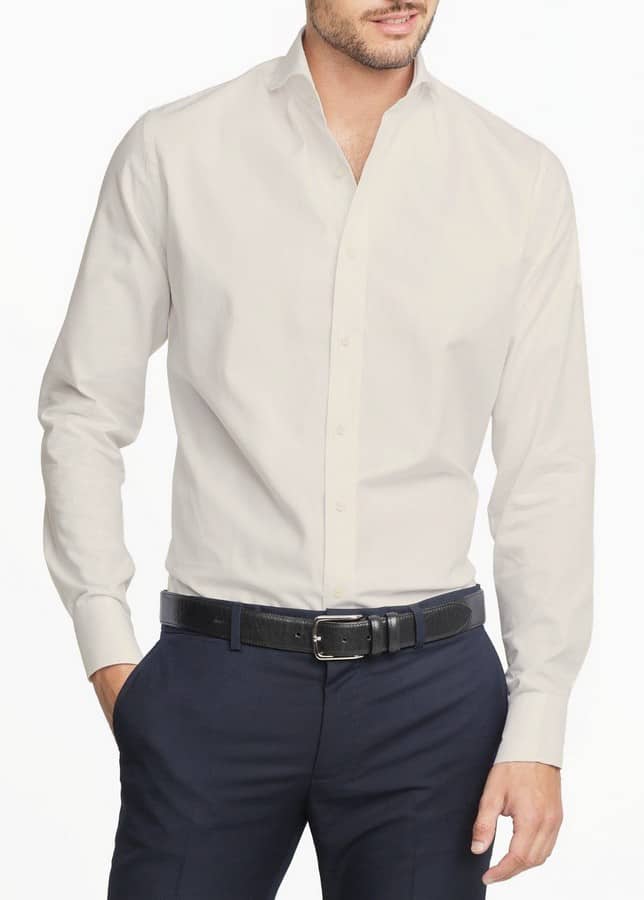 Men Off-White Cotton Poly Formal Shirt-RRBMS007