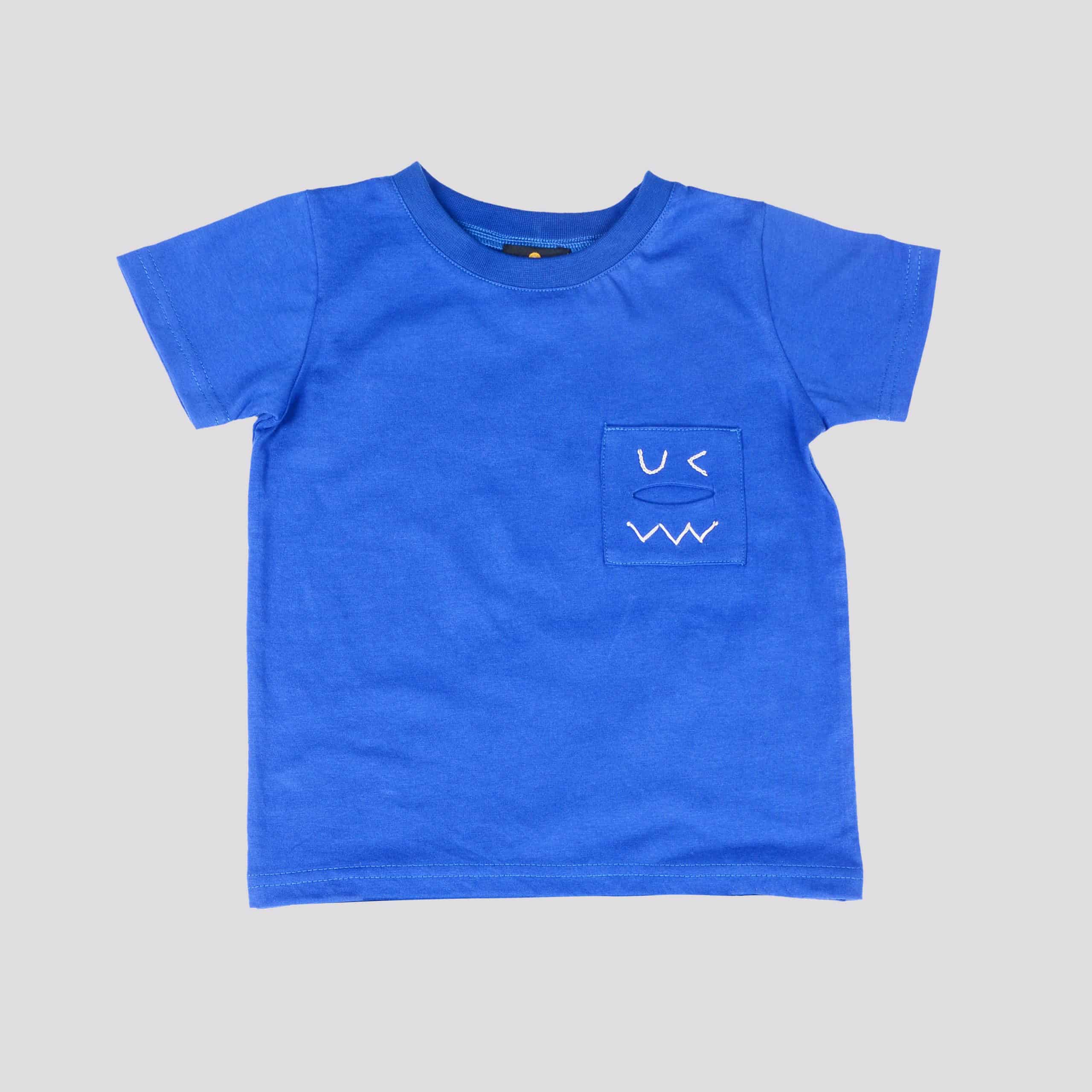 Solid Blue T-Shirt with Black Short-RKFCW67
