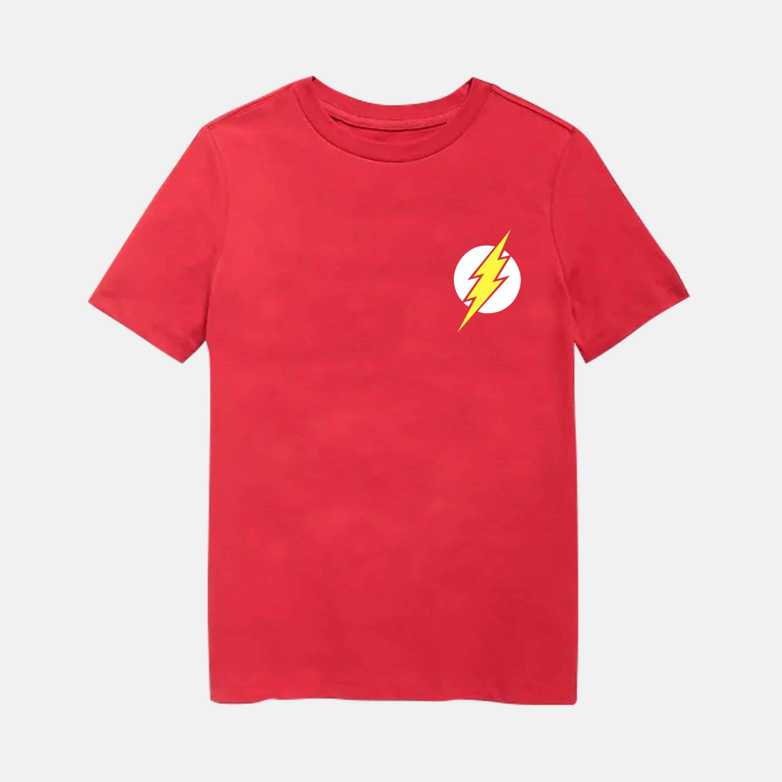 Boys Solid Red Blaze Theme T Shirt-RKFCBT017