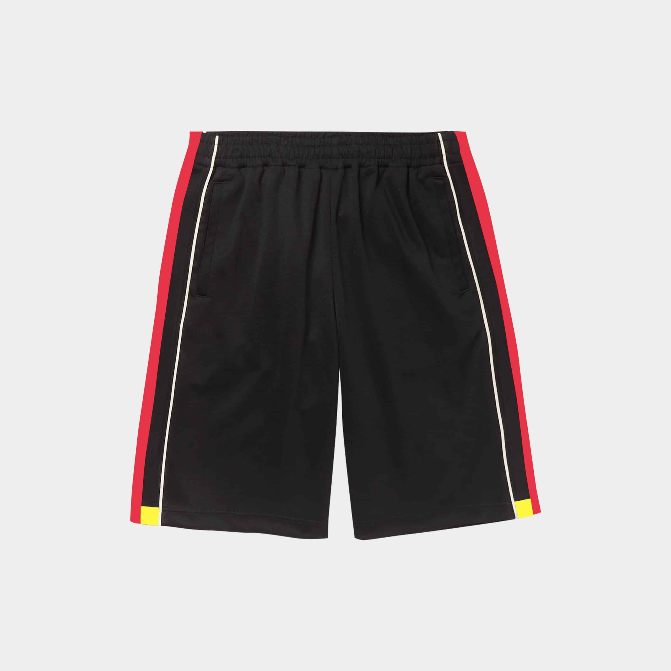 Flash Hero Look with this Smart Black Shorts with Red Side Panel Details-RKFCBS009