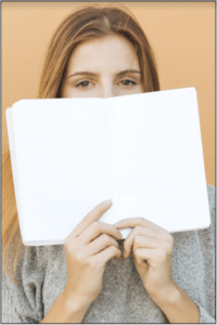 Girl holding book