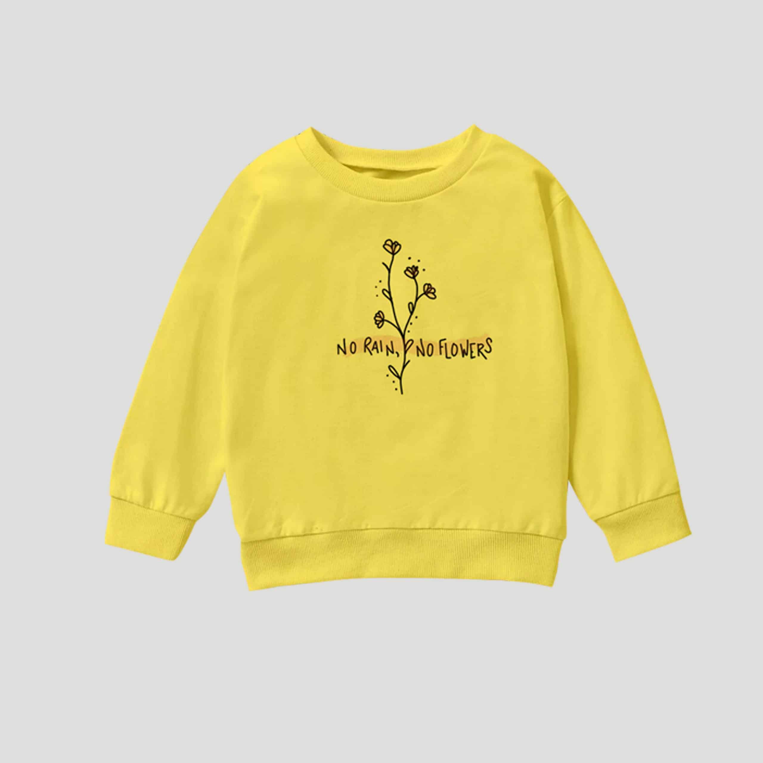 Girls yellow sweatshirt with floral print-RKFCW117