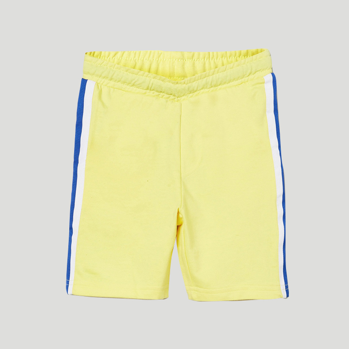 Boys Yellow Solid Shorts-RKFCBS011
