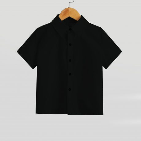 Boys Solid Black Shirt-RKFCW109