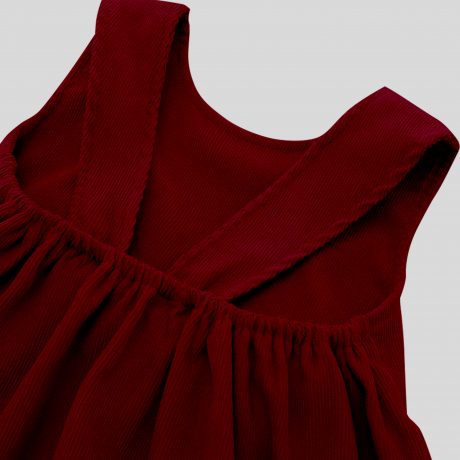 Girls maroon sleeveless dress with bow -RKFCW149