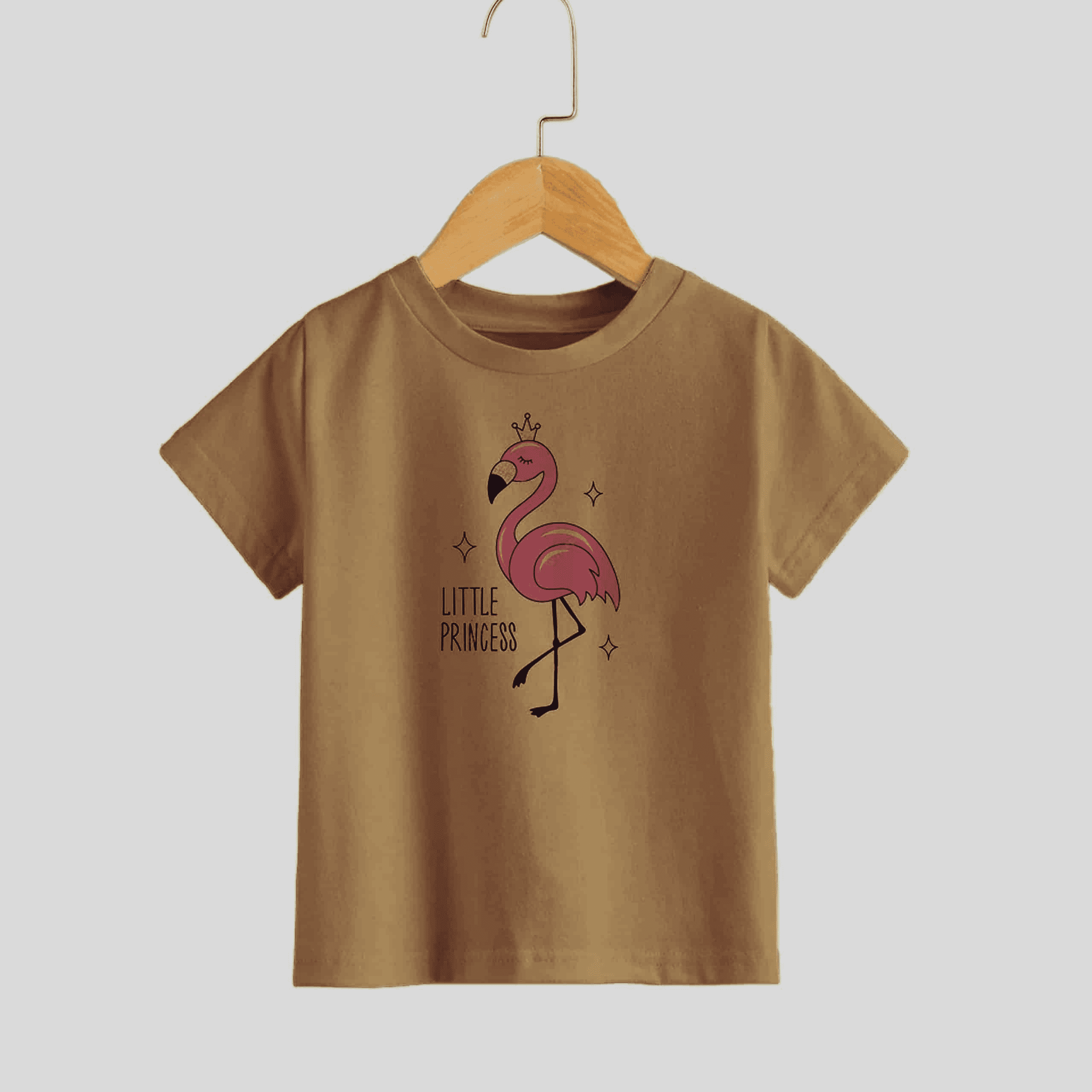 Girls swarm print Brown T-shirt for casual wear-RKFCW195