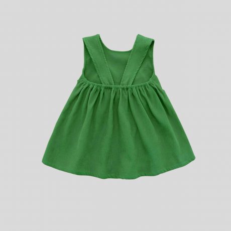 Forest green sleeveless dress with bow – RKFCW150