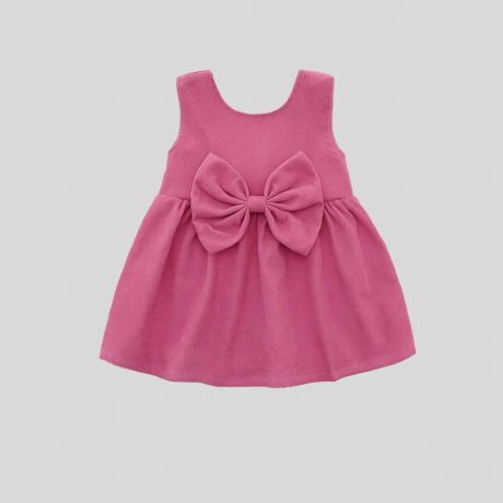 Watermelon pink sleeveless dress with bow – RKFCW151