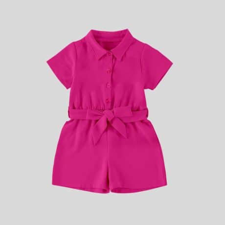 Girls ruby pink unicorn jumpsuit with bow tie – RKFCW158