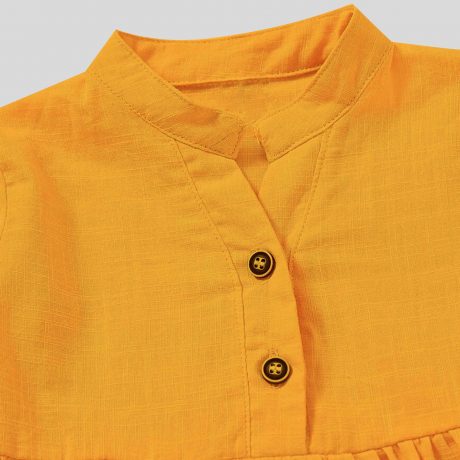 Girl tangerine  Bishop Sleeve Ruffle Hem Dress – RKFCW162