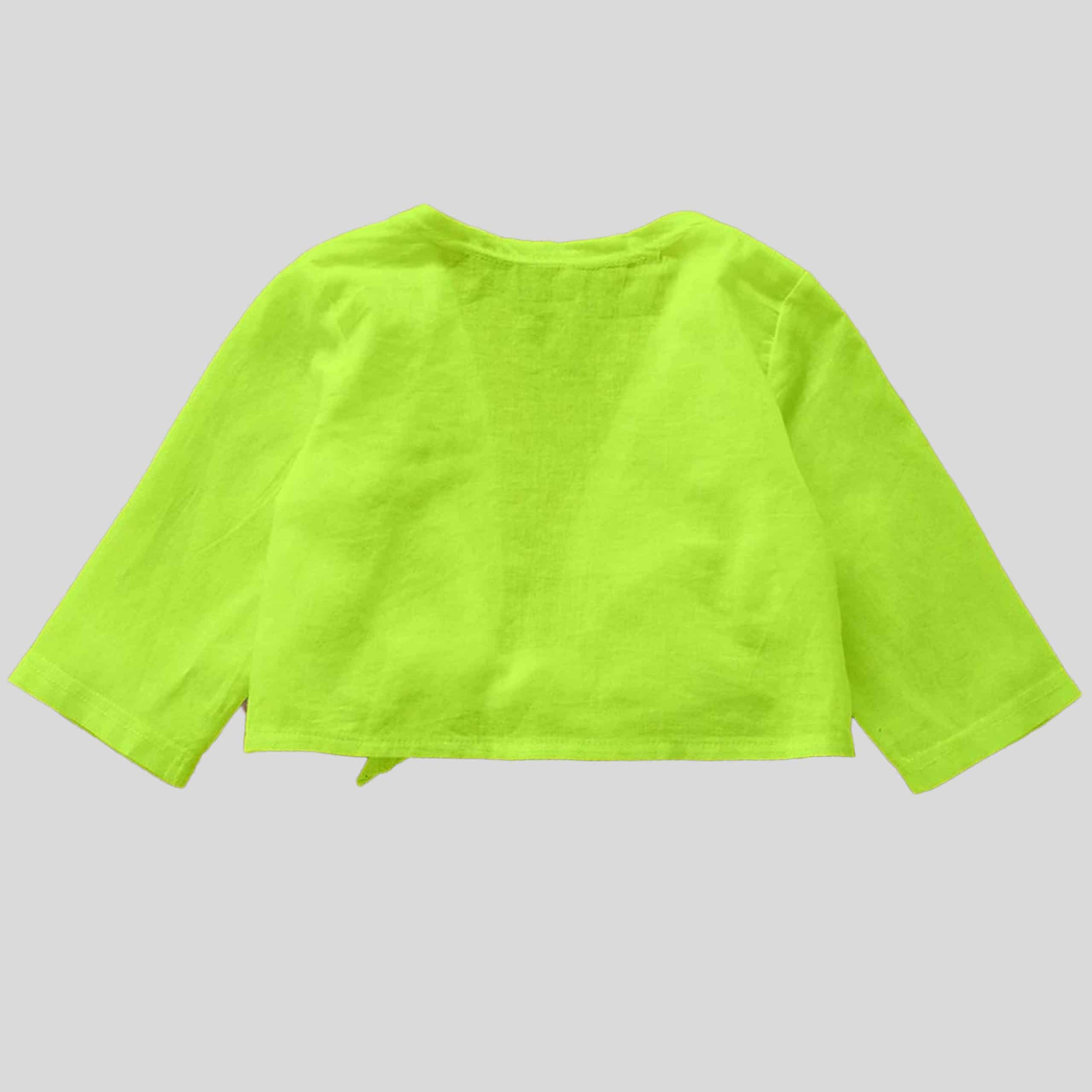 Girls chartreuse jacket with typeable knot - RKFCW165