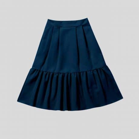 Girls Prussian blue ruffle skirt-RKFCW166