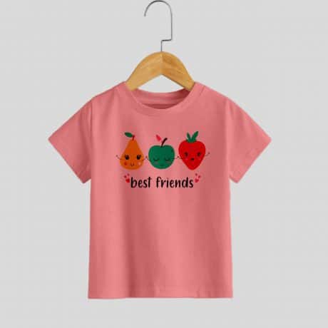 Girls best friend pink T-shirt for casual wear-RKFCW197
