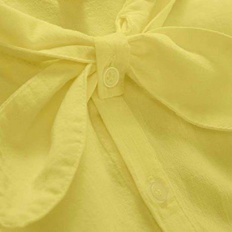Girls yellow Shirt top with a cute tie knot – RKFCW296