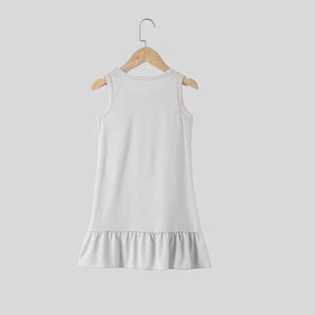 Girls White Sleeveless Pretty Cat Print Dress – RKFCW310