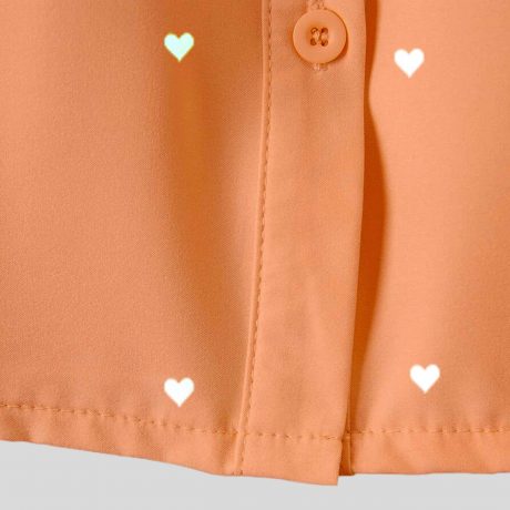 Girls Orange Little Heart Print Frill Top – RKFCW319