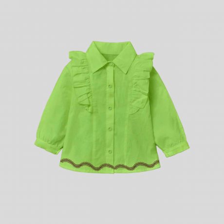 Girls Green Frill Top with Cute Floral Print – RKFCW330