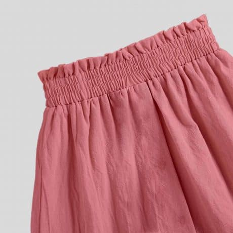 Girls Pink Elastic Waist Skirt with a Printed Hemline – RKFCW338