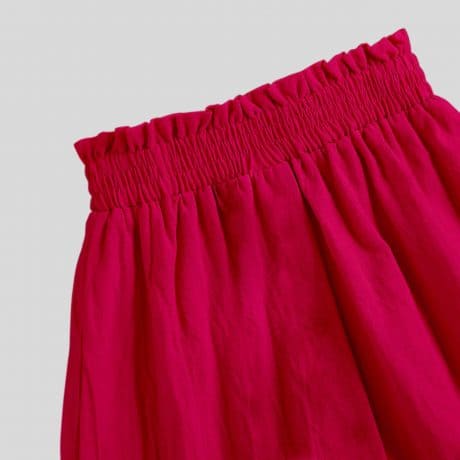 Girls Pink Elastic Waist Skirt with a Printed Hemline – RKFCW340