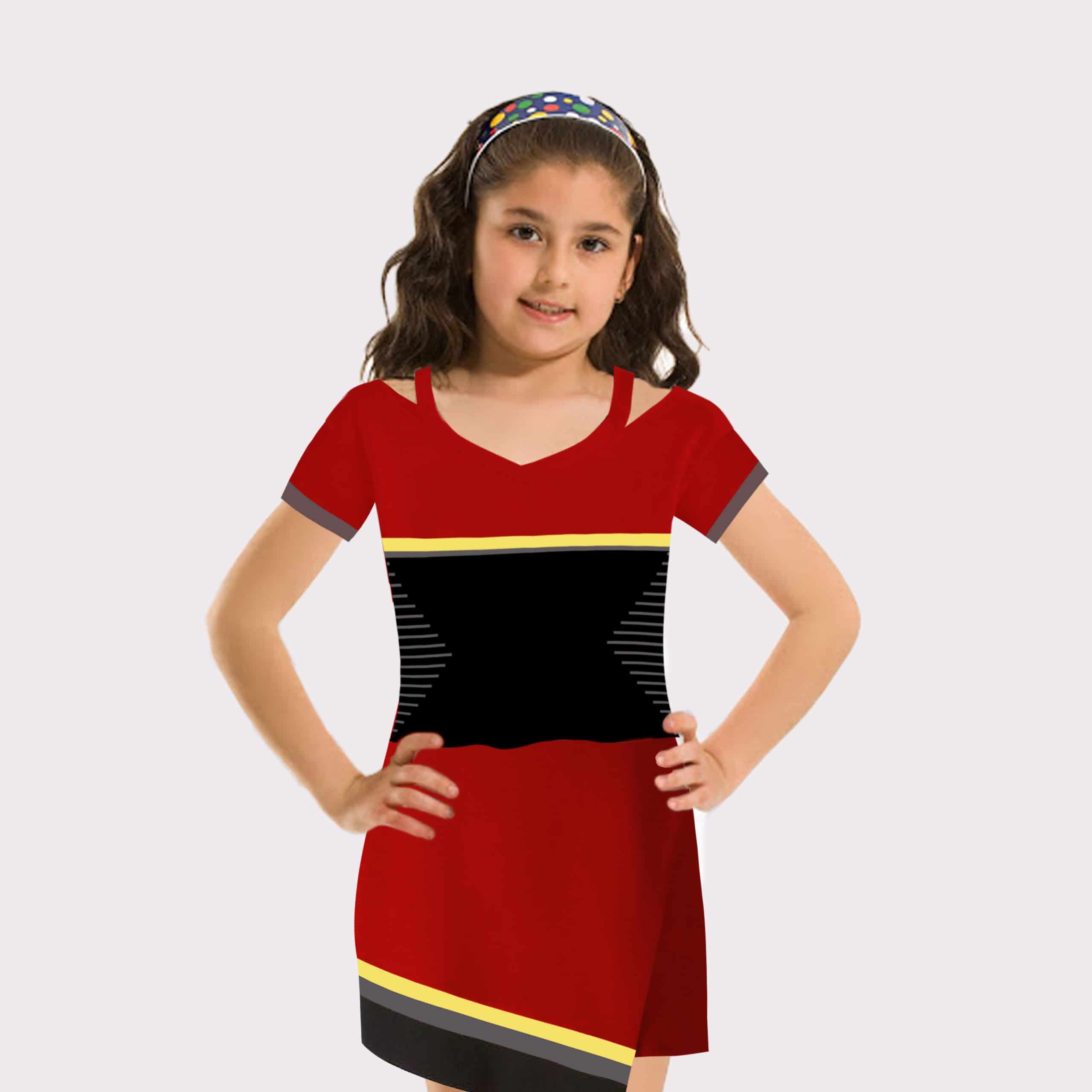 Girls cute asymetrical red skirt -RKFCW53