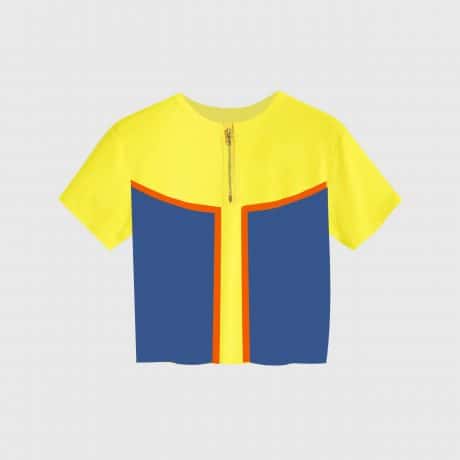 Girls yellow and blue zip at front top-RKFCW54