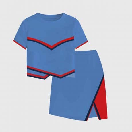 Grils front cut a-line blue and red skirt-RKFCW57