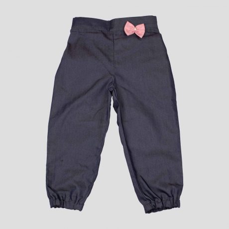 Girls assyemtrical baby pink with long pants with cute bow-RKFCW83