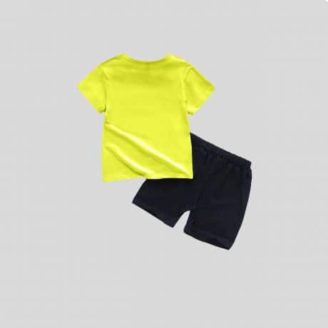 Boys Cute Print Green T-shirt and Shorts Set – RKFCW352