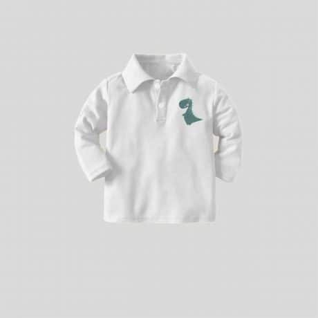 Boys Polo White T-shirt with Cute Animal Print – RKFCW356