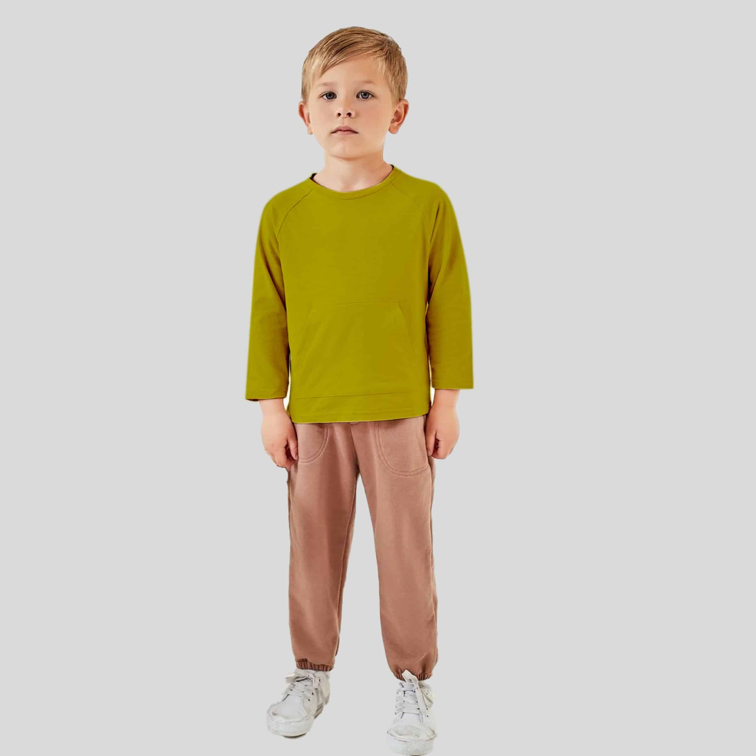 Boys Long Sleeve T-Shirt with Front Pockets - RKFCW363