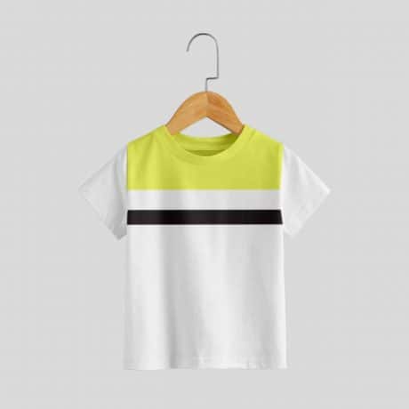 Boys Short Sleeves White Crew Neck Stripes T-Shirt – RKFCW366