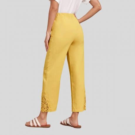 Yellow Lace Insert Pants-RCP005