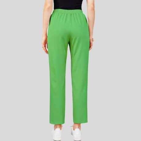 Oxfam Color Elastic Waist Seam Front Tapered Pants-RCP008