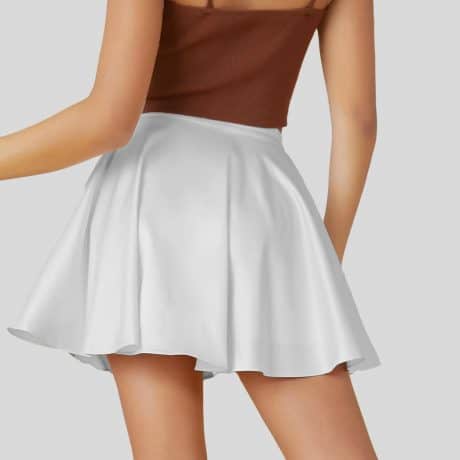 White Self-Tie Mini Wrap Skirt-RCS001