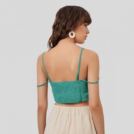 Teal Blue Strappy Cami Top-RCT063