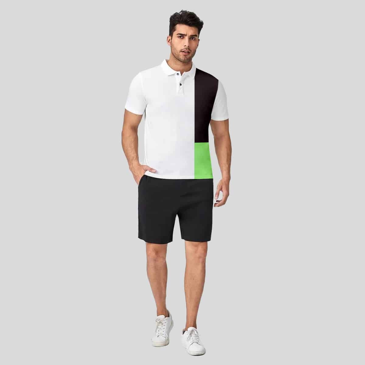 Men Solid Polo Color Blocked T-Shirt-RFSS19M17