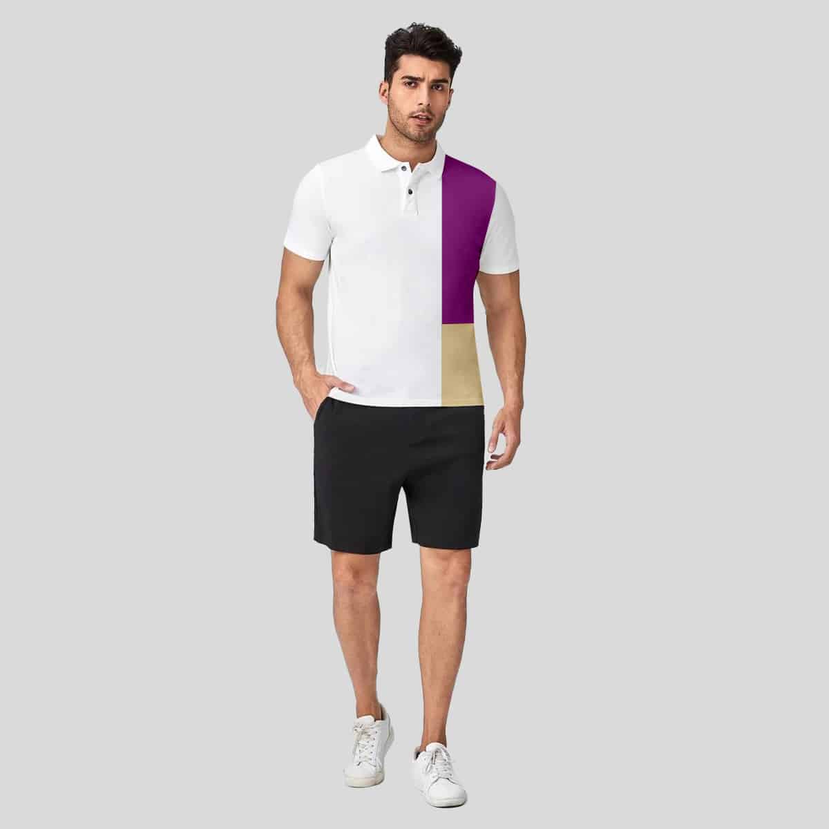 Men Solid Polo Color Blocked T-Shirt-RFSS19M18