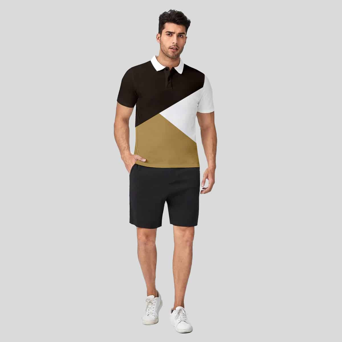 Men Color Blocked Solid Polo T-Shirt-RFSS19M19