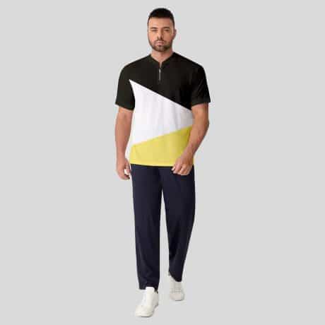 Men Color Blocked Solid Polo T-Shirt-RFSS19M29