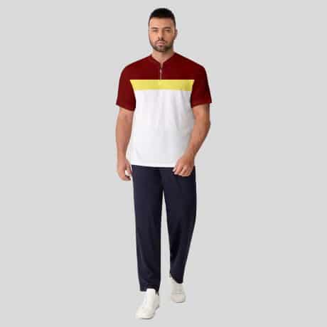 Men Color Blocked Solid Polo T-Shirt-RFSS19M31