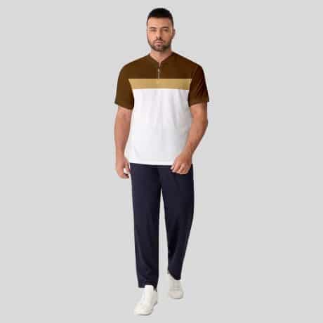 Men Color Blocked Solid Polo T-Shirt-RFSS19M32