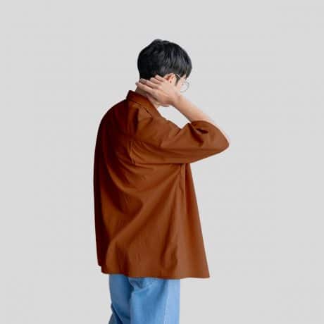 Men Drop Shoulder Flap Pocket Shirt-RRBMS028
